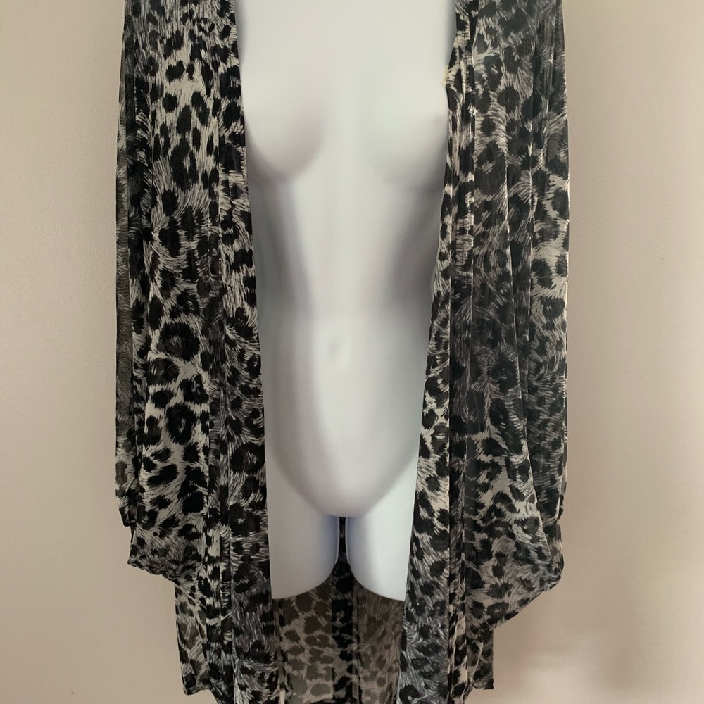 Leopard Print Drape Cardigan